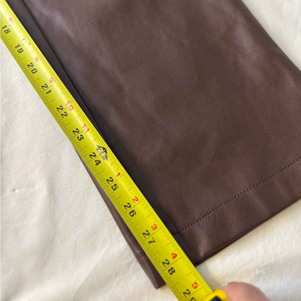 For All Man Kind Bootcut Faux Leather Pants Size M Womens Brown - Picture 7 of 8